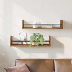 vidaXL Wandplank met plank 2 pcs Oud hout 60 x 16 x 14 cm, Huis en Inrichting, Woonaccessoires | Wandplanken en Boekenplanken