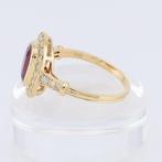 Ring - 18 karaat Geel goud - 3.44ct. tw. Robijn - Diamant -, Nieuw