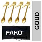 Fako Bijoux® - Theelepel / Koffielepel Hangende Kat - Goud -, Huis en Inrichting, Keuken | Bestek, Verzenden, Nieuw