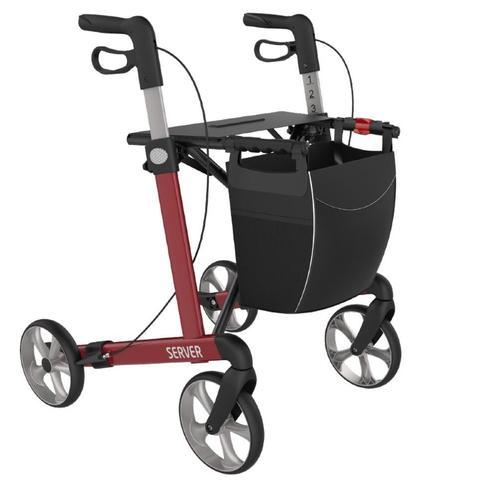 Rehasense Server lichtgewicht rollator STANDARD - Rood, Diversen, Rollators, Ophalen of Verzenden
