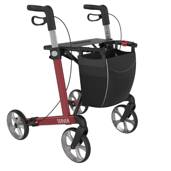 Rehasense Server lichtgewicht rollator STANDARD - Rood, Diversen, Rollators, Ophalen of Verzenden