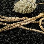 Gouden vierkante koningsschakel ketting | 91 cm, Sieraden, Tassen en Uiterlijk, Kettingen, Ophalen of Verzenden, Gebruikt, Overige kleuren