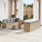 vidaXL Tuin Sofa Set 11 pcs Beige poly rattan, Verzenden, Nieuw