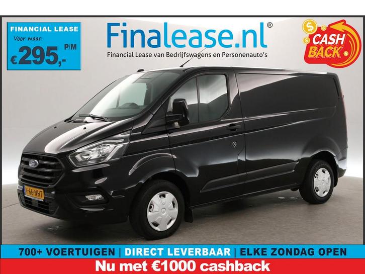 Ford Transit Custom 300 2.0 TDCI L1H1 Airco Cruise 3-Zits, Auto's, Bestelauto's, Lease, Handgeschakeld, Diesel, Zwart, Ford, Verzenden