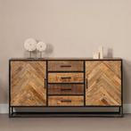 Dressoir Mangohout Gwenn 165 cm, Huis en Inrichting, Kasten | Dressoirs, Verzenden, 150 tot 200 cm, Nieuw, Industriële meubels