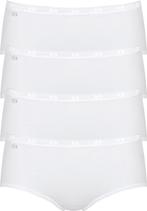 sloggi - Maat 48 - Basic+ Dames Midi slip - 4-pack - Wit, Verzenden
