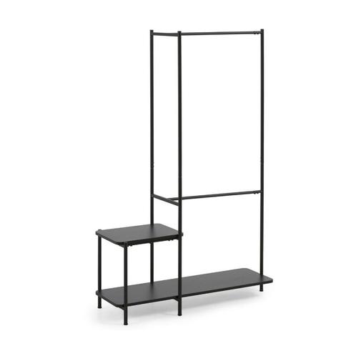 *WOONWINKEL* Kave Home Galatia Zwart Kledingrek Met Planken, Huis en Inrichting, Woonaccessoires | Kapstokken, Nieuw, Verzenden
