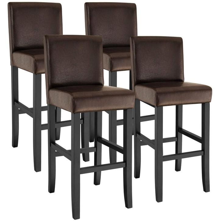 Barkruk van kunstleer - bruin, Set van 4, Huis en Inrichting, Barkrukken, Verzenden