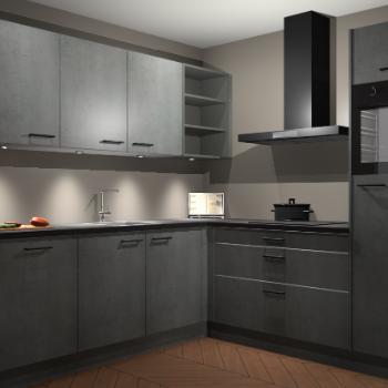 Beton Parelgrijs keuken Luanda 101781, Huis en Inrichting, Keuken | Complete keukens, Verzenden