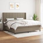 vidaXL Boxspring met matras stof taupe 200x200 cm, Verzenden, Overige maten, 200 cm, Stof