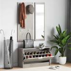 vidaXL Schoenenkastset 3-in-1 bewerkt hout betongrijs, Verzenden, Nieuw