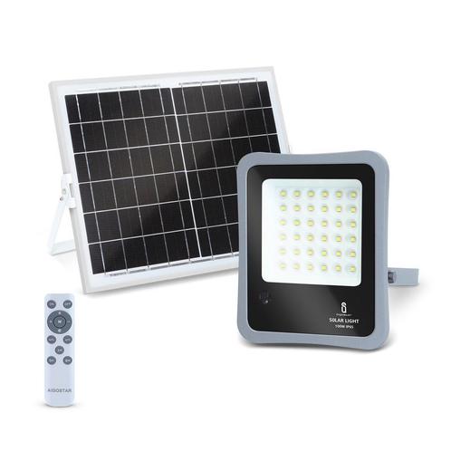 Buitenlamp grijs met zonnepaneel | LED bouwlamp 100W~1200 Lu, Huis en Inrichting, Lampen | Overige, Nieuw, Verzenden