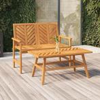 vidaXL 2-delige Loungeset massief acaciahout, Tuin en Terras, Tuinbanken, Verzenden, Nieuw, Hout