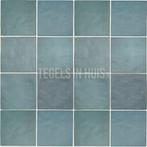 Handvorm wandtegel 13x13 licht blauw random mat wandtegel, Nieuw, Ophalen of Verzenden, 10 m² of meer, Wandtegels