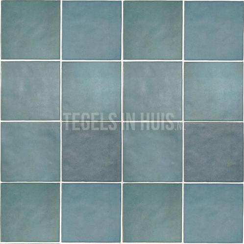 Handvorm wandtegel 13x13 licht blauw random mat wandtegel, Doe-het-zelf en Verbouw, Tegels, Wandtegels, Nieuw, 10 m² of meer, Keramiek