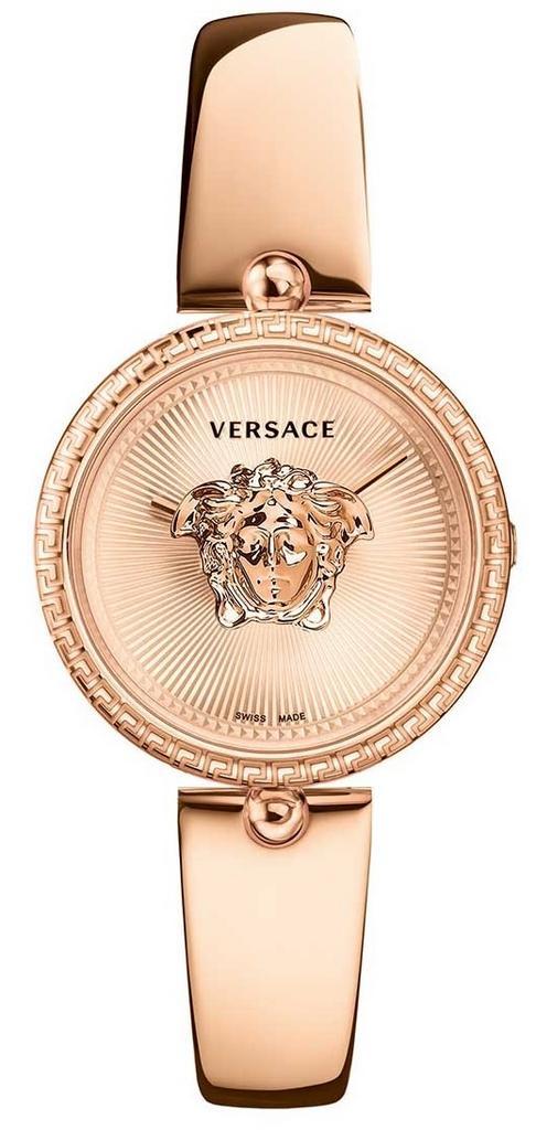 Versace VECQ00718 Palazzo dames horloge rosé goud 34 mm, Sieraden, Tassen en Uiterlijk, Horloges | Dames, Staal, Nieuw, Staal