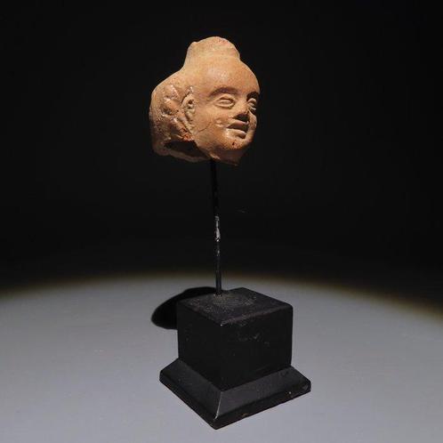 Oud-Egyptisch Terracotta Harpokrates hoofdfiguur. Romeinse, Verzamelen, Mineralen en Fossielen