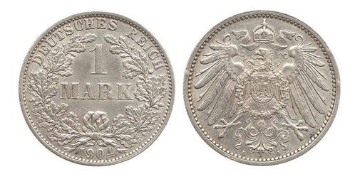 Duitsland. Wilhelm II. 1 Mark 1904 (Berlín) - 1912 (Múnich), Postzegels en Munten, Munten | Europa | Niet-Euromunten