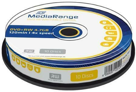 MediaRange | DVD+RW | 4.7 GB | 10 Stuks, Computers en Software, Beschrijfbare discs, Nieuw, Verzenden