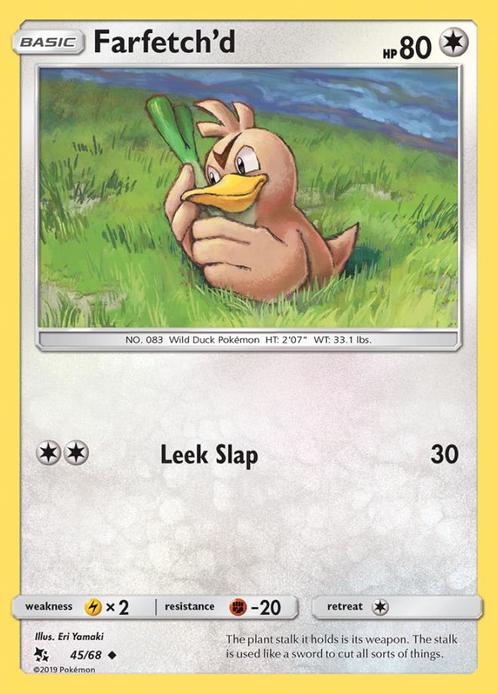Farfetchd 45/68 Hidden Fates, Hobby en Vrije tijd, Verzamelkaartspellen | Pokémon, Losse kaart, Nieuw, Foil, Ophalen of Verzenden