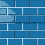 Wandtegel metrotegel 10x20 teal blauw glans wandtegel, Doe-het-zelf en Verbouw, Tegels, Nieuw, Ophalen of Verzenden, 10 m² of meer