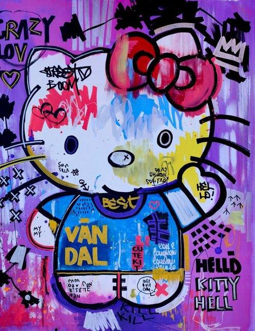 LACRISS (1990) - Hello Kitty + Razy + XL, Antiek en Kunst, Kunst | Schilderijen | Modern