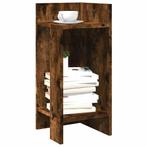 vidaXL Bijzettafels 2 st met plank 25,5x27x60 cm gerookt, Verzenden, Nieuw
