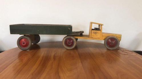 onbekend - Modelauto - Antieke vrachtwagen met oplegger -, Antiek en Kunst, Antiek | Speelgoed