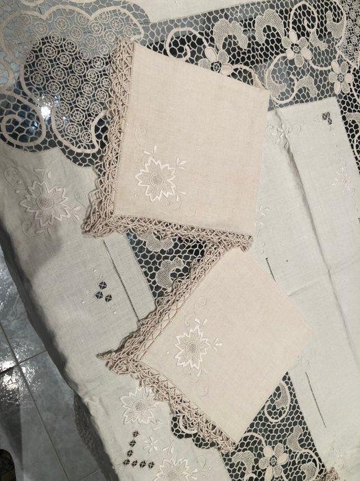 Tafelkleed (13) - 230 cm - 170 cm - Tafelkleed met servetten, Antiek en Kunst, Antiek | Kleden en Textiel