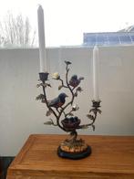 Kandelaar - Brons, Porselein - bronze candlestick, Antiek en Kunst