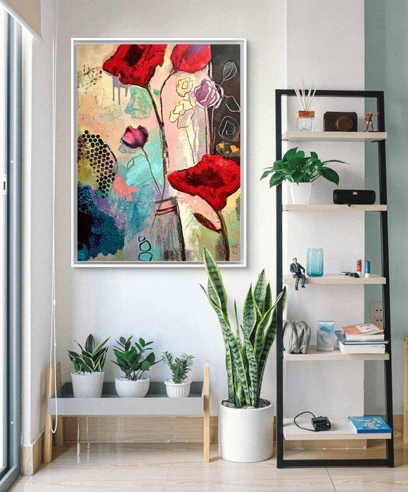 Elena Markova - Abstract flowers, Antiek en Kunst, Kunst | Schilderijen | Modern