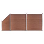 vidaXL Schuttingset 2 vierkant en 1 schuin 446x186 cm HKC, Verzenden, Nieuw, Kunststof, 1 tot 2 meter