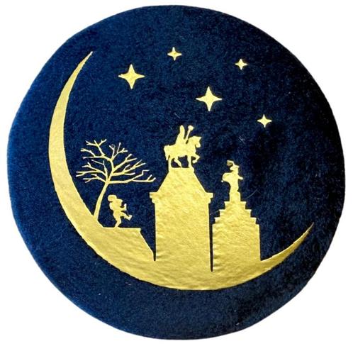 Baretspeld / button Sint&Piet op de daken - blauw, Diversen, Sinterklaas, Nieuw, Ophalen of Verzenden