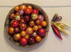 Kerstballen (41) - Glas - oranje - rood - goud, Nieuw