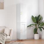 vidaXL buffetkast 34,5x34x180 cm bewerkt hout hoogglans wit, Huis en Inrichting, Kasten | Buffetkasten, Minder dan 50 cm, Verzenden