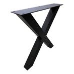 Gratis Verzending - Zwarte X tafelpoot smal 72 cm (koker 8 x, Overige vormen, Nieuw, Modern, Ophalen of Verzenden