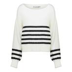 04569-70 - Pull stripes with lurex -  off white/black, Nieuw, Ophalen of Verzenden