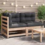 vidaXL Tuinbank 2-zits met kussens massief grenenhout, Tuin en Terras, Tuinsets en Loungesets, Verzenden, Nieuw