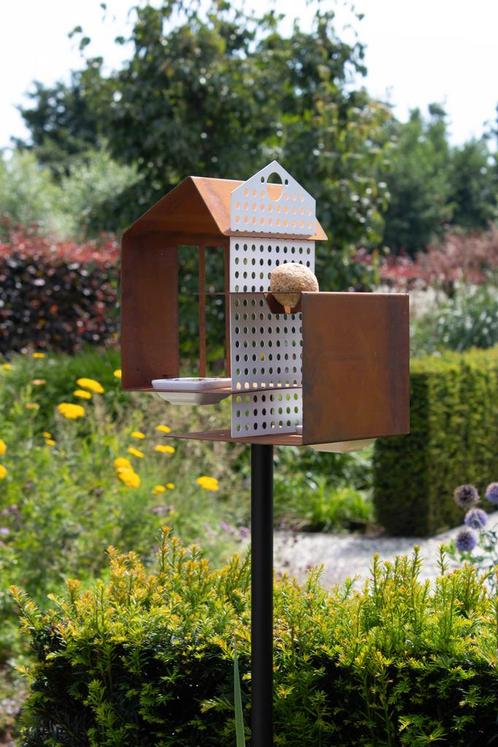 Tweed House cortenstaal Vogelvoederhuis, Tuin en Terras, Vogelhuisjes en Vogelbaden, Nieuw, Ophalen of Verzenden