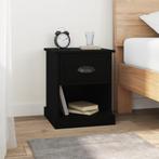 vidaXL Nachtkastje 39x39x47,5 cm bewerkt hout zwart, Huis en Inrichting, Minder dan 45 cm, Verzenden, Nieuw, Minder dan 55 cm