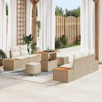 vidaXL Tuin Sofa Set met kussen 8 pcs Beige Poly riet, Tuin en Terras, Tuinsets en Loungesets, Verzenden, Nieuw, Rotan