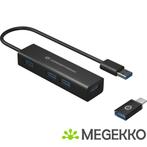 Conceptronic HUBBIES06B interface hub USB 3.2 Gen 1 (3.1 Gen, Computers en Software, USB Sticks, Verzenden, Nieuw, Conceptronic