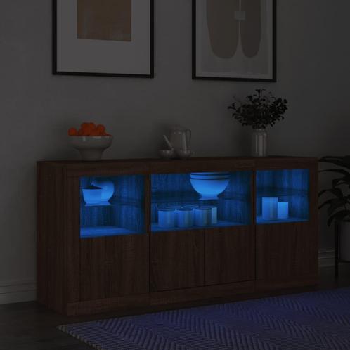 vidaXL Dressoir met LED-verlichting 142,5x37x67 cm bruin, Huis en Inrichting, Kasten | Dressoirs, 25 tot 50 cm, Nieuw, Minder dan 50 cm