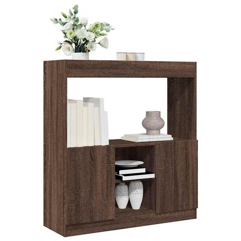 vidaXL Hoge kast 92x33x100 cm bewerkt hout bruin, Huis en Inrichting, Kasten | Boekenkasten, Nieuw, Overige houtsoorten, Verzenden