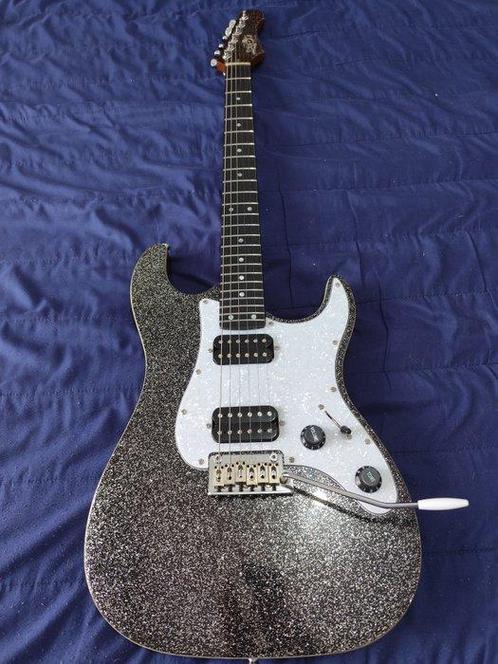 JET - JS-500 Ebony, Black Sparkle - - Elektrische gitaar, Muziek en Instrumenten, Snaarinstrumenten | Gitaren | Akoestisch