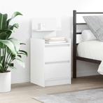 vidaXL Nachtkastjes met 2 lades 2 st 38x34x80 cm wit, Verzenden, Nieuw, Hout