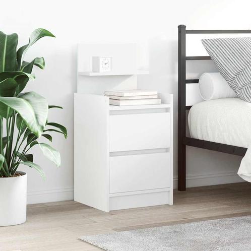 vidaXL Nachtkastjes met 2 lades 2 st 38x34x80 cm wit, Huis en Inrichting, Slaapkamer | Nachtkastjes, Nieuw, Hout, Verzenden