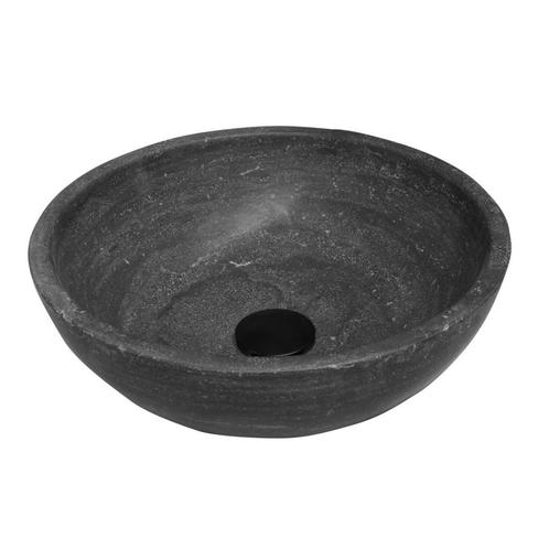 Waskom Aquasplash Salt 40cm Rond Hardsteen Zwart, Doe-het-zelf en Verbouw, Sanitair, Ophalen of Verzenden