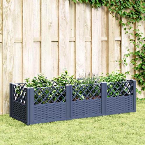 vidaXL Plantenbak met pinnen 123,5x43,5x43,5 cm polypropeen, Tuin en Terras, Bloembakken en Plantenbakken, Nieuw, Kunststof, Verzenden