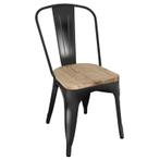 Bolero Bistro stalen stoelen met houten zitting zwart (4, Zakelijke goederen, Horeca | Meubilair en Inrichting, Verzenden, Nieuw in verpakking